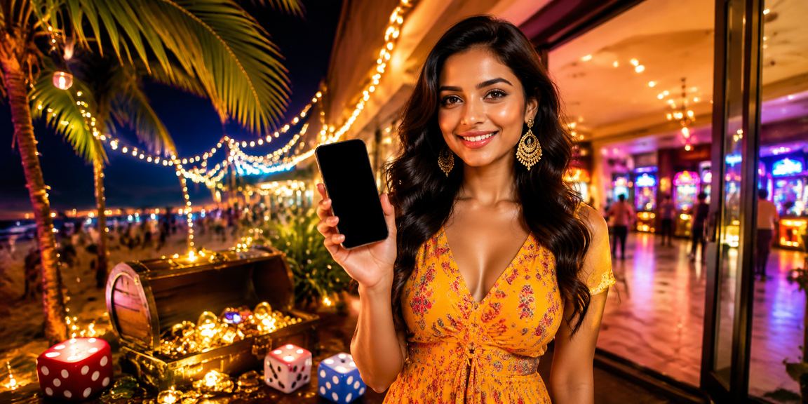 Player enjoying dice game on an Indian beach
