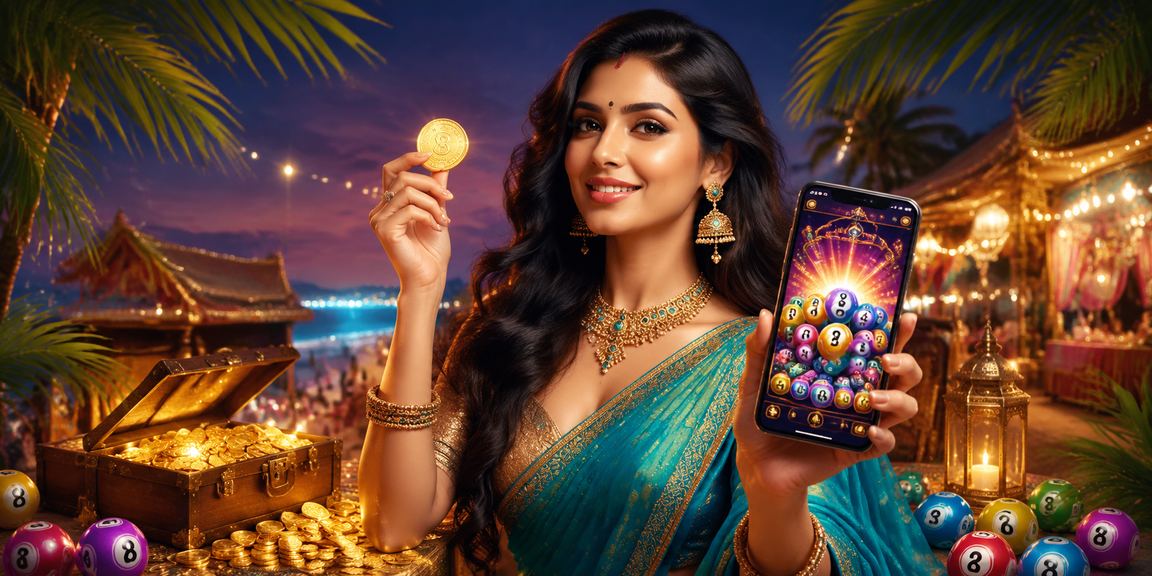 Indian woman in saree placing lottery ticket
